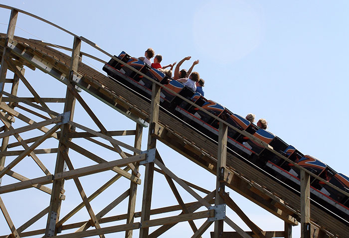 The Zippin Pippin Rollercoaster at Bay Beach Amusement Park, Green Bay Wisconsin