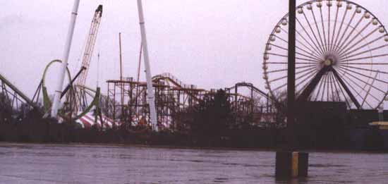 Six Flags Kentucky Kingdom's 2003 Greezed Lightnin' Coaster Under Construction 