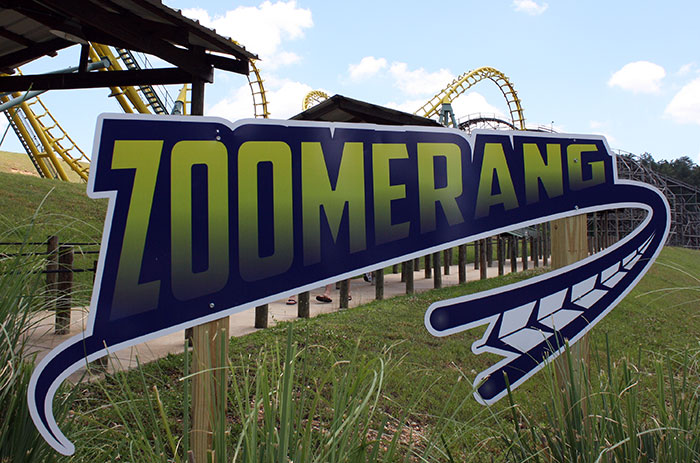 The Zoomerang Roller Coaster at Alabama Adventure, Bessmer, Alabama
