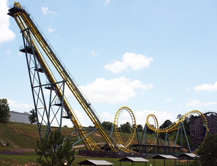 The Zoomerang Roller Coaster at Alabama Adventure, Bessmer, Alabama