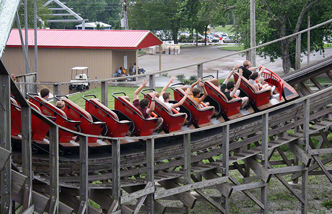 The Kentucky Rumbler roller coaster at Beech Bend Park in Bowling Green, Kentucky