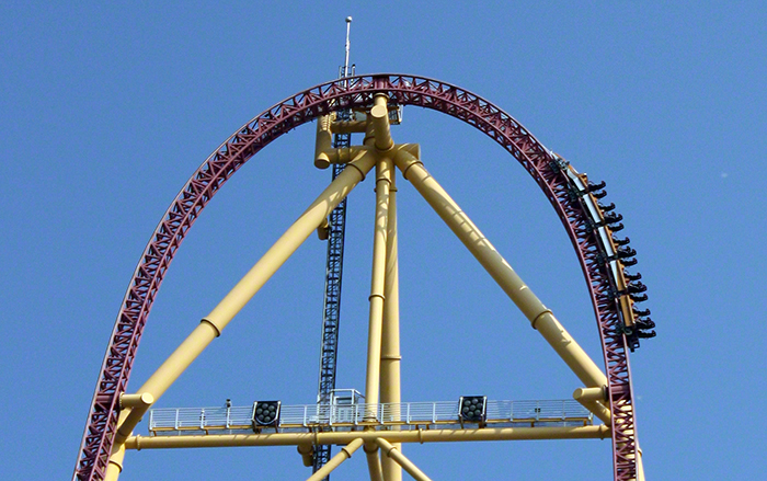 The Top Thrill Dragster Roller Coaster at Cedar Point Amusement Park, Sandusky Ohio