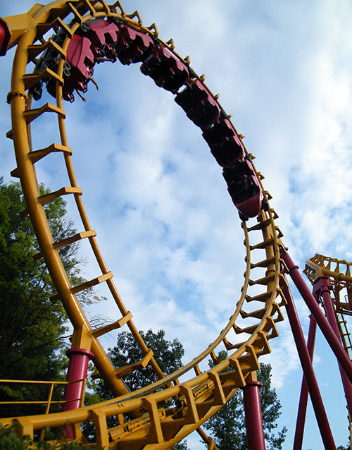 The Boomerang Coast to Coaster Roller Coaster At The Great Escape, Lake George, New York