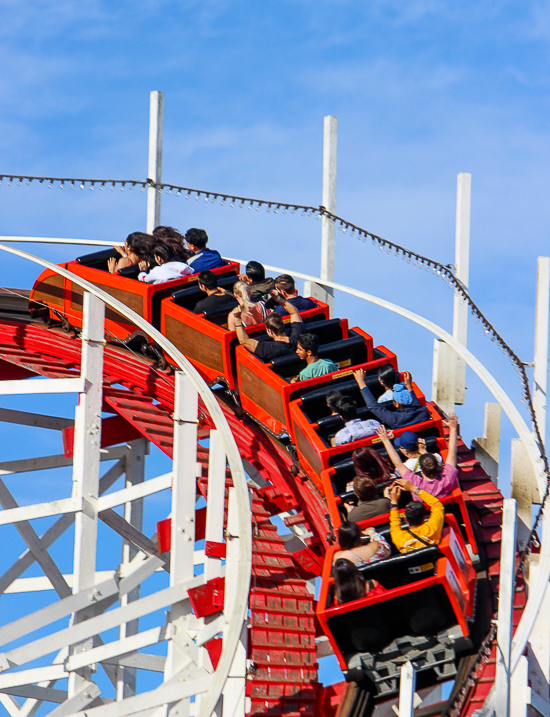The Giant Dipper rollercoaster at Santa Cruz Beach Boardwalk, Santa Cruz, California
