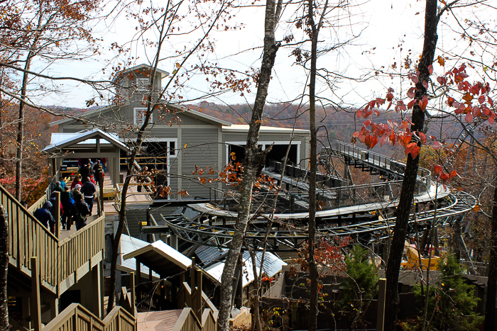 The New for 2018 Time Traveler Mack Launched Looping Spinning rollercoaster at Silver Dollar City, Branson, Missouri