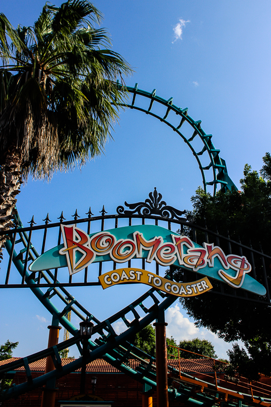 The Boomerang Rollercoaster at Six Flags Fiesta Texas, San Antonio, Texas