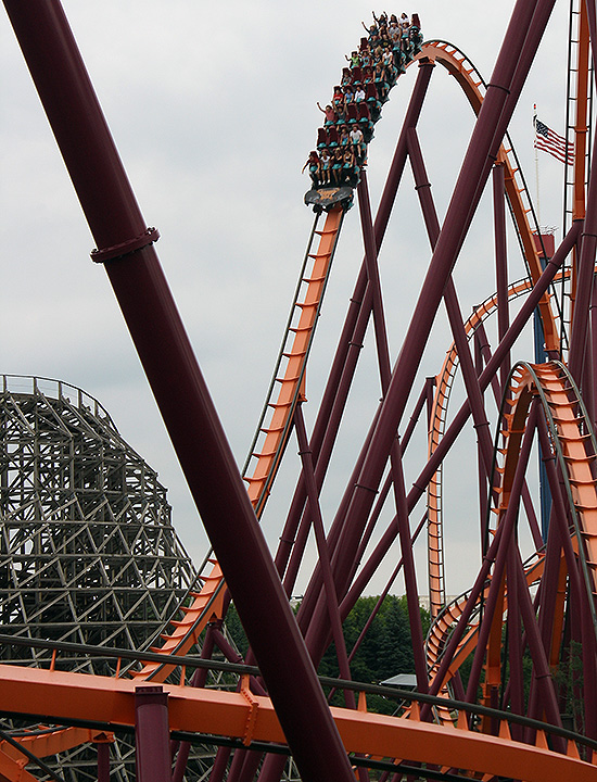 The Raging-Bull roller coaster at Six Flags Great America, Gurnee, Illinois
