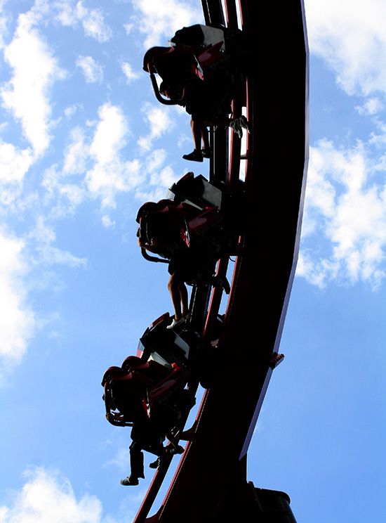 The X-Flight roller coaster at Six Flags Great America, Gurnee, Illinois