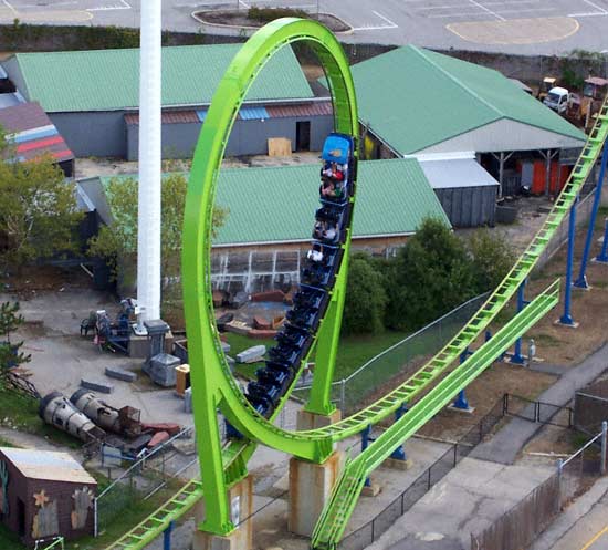 Greezed Lightnin' Rollercoaster at Six Flags Kentucky Kingdom, Louisville, KY