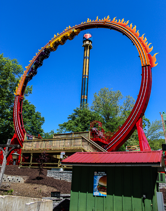 The new For 2016 Fireball coaster loop ride at Six Flags St. Louis, Eureka, Missouri