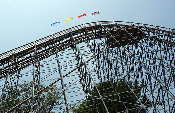 The Ravine Flyer 2 Roller Coaster at Waldameer Amusement Park, Erie, Pennsylvania