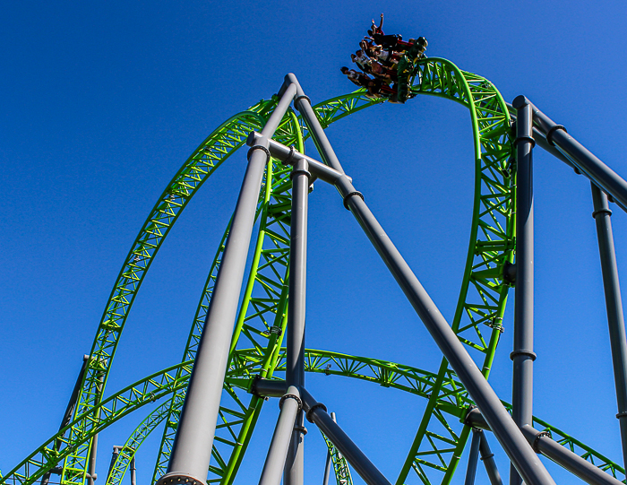 The Monster a new for 2016 Gerstlauer Infinity roller coaster at Adventureland Amusement Park, Altoona, Iowa