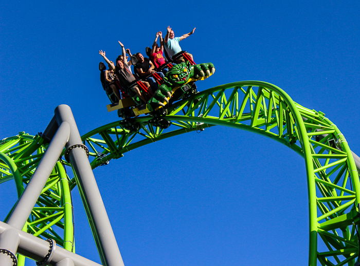 The Monster a new for 2016 Gerstlauer Infinity roller coaster at Adventureland Amusement Park, Altoona, Iowa