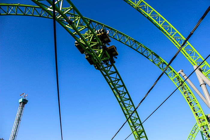 The Monster a new for 2016 Gerstlauer Infinity roller coaster at Adventureland Amusement Park, Altoona, Iowa