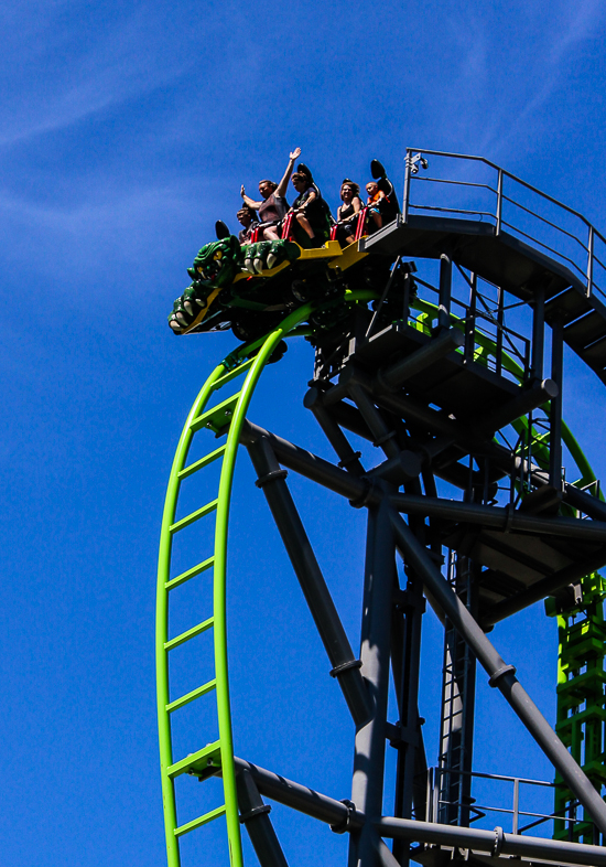 The Monster a new for 2016 Gerstlauer Infinity roller coaster at Adventureland Amusement Park, Altoona, Iowa