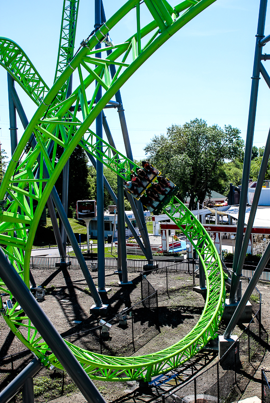 The Monster a new for 2016 Gerstlauer Infinity roller coaster at Adventureland Amusement Park, Altoona, Iowa