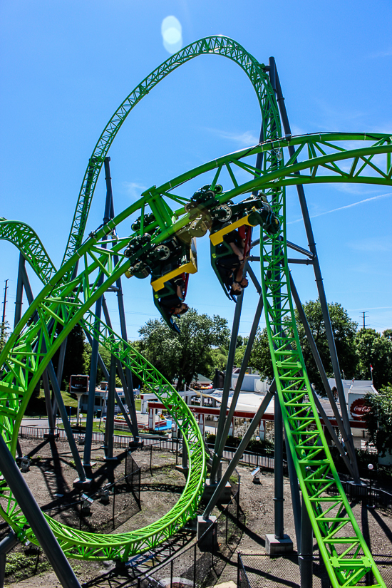 The Monster a new for 2016 Gerstlauer Infinity roller coaster at Adventureland Amusement Park, Altoona, Iowa