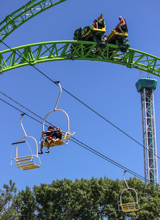 The Monster a new for 2016 Gerstlauer Infinity roller coaster at Adventureland Amusement Park, Altoona, Iowa