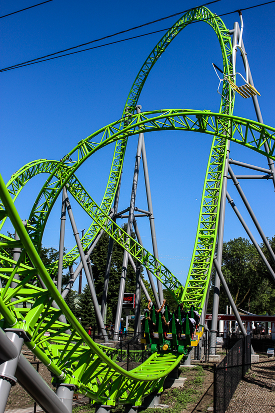 The Monster a new for 2016 Gerstlauer Infinity roller coaster at Adventureland Amusement Park, Altoona, Iowa