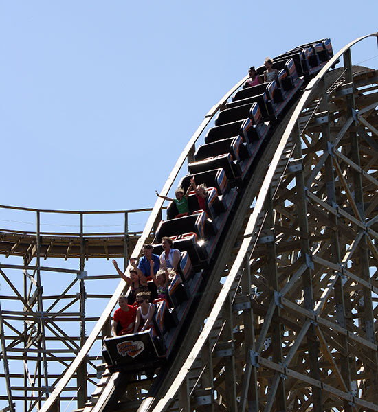 The Zippin Pippin Rollercoaster at Bay Beach Amusement Park, Green Bay Wisconsin