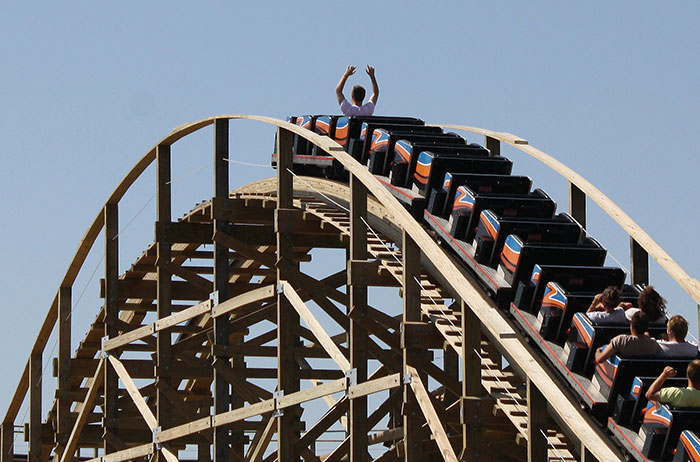 The Zippin Pippin rollercoaster at Bay Beach Amusement Park, Green Bay Wisconsin