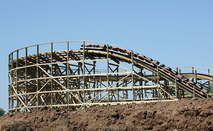 The Zippin Pippin rollercoaster at Bay Beach Amusement Park, Green Bay Wisconsin