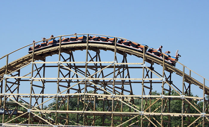 The Zippin Pippin rollercoaster at Bay Beach Amusement Park, Green Bay Wisconsin