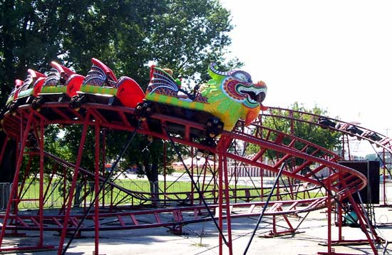 The Dragon Roller Coaster at Beech Bend Park In Bowling Green, Kentucky