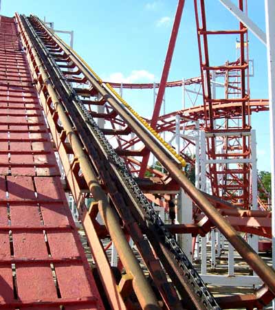 The Looping Star Roller Coaster at Beech Bend Park In Bowling Green, Kentucky