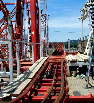 The Looping Star Roller Coaster at Beech Bend Park In Bowling Green, Kentucky