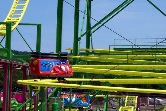 The New For 2005 Wild Mouse Roller Coaster at Beech Bend Park In Bowling Green, Kentucky