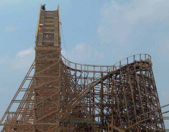 The New For 2006 Wooden Roller Coaster at Beech Bend Park In Bowling Green, Kentucky