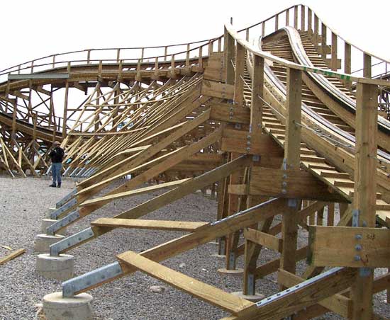 The New For 2006 Kentucky Rumbler Wooden Roller Coaster at Beech Bend Park In Bowling Green, Kentucky