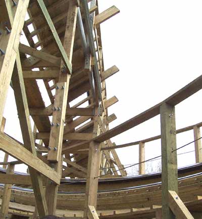 The New For 2006 Kentucky Rumbler Wooden Roller Coaster at Beech Bend Park In Bowling Green, Kentucky