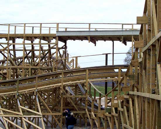 The New For 2006 Kentucky Rumbler Wooden Roller Coaster at Beech Bend Park In Bowling Green, Kentucky