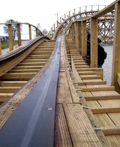 The New For 2006 Kentucky Rumbler Wooden Roller Coaster at Beech Bend Park In Bowling Green, Kentucky