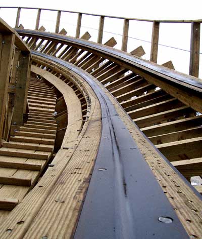 The New For 2006 Kentucky Rumbler Wooden Roller Coaster at Beech Bend Park In Bowling Green, Kentucky