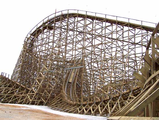 The New For 2006 Kentucky Rumbler Wooden Roller Coaster at Beech Bend Park In Bowling Green, Kentucky