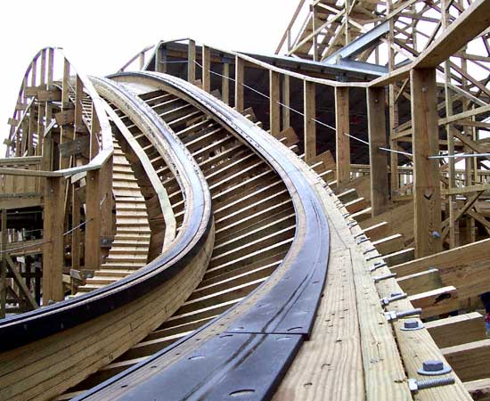 The New For 2006 Kentucky Rumbler Wooden Roller Coaster at Beech Bend Park In Bowling Green, Kentucky