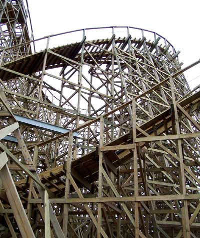 The New For 2006 Kentucky Rumbler Wooden Roller Coaster at Beech Bend Park In Bowling Green, Kentucky