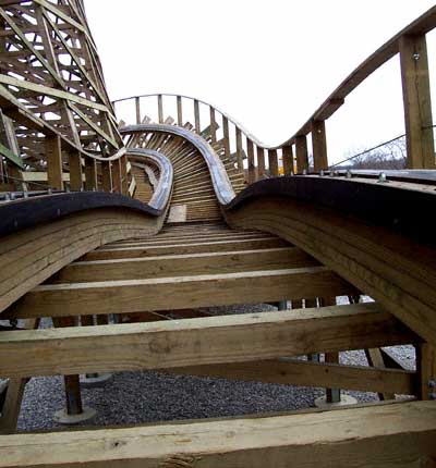 The New For 2006 Kentucky Rumbler Wooden Roller Coaster at Beech Bend Park In Bowling Green, Kentucky