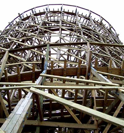 The New For 2006 Kentucky Rumbler Wooden Roller Coaster at Beech Bend Park In Bowling Green, Kentucky