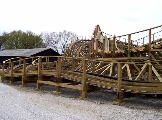 The New For 2006 Kentucky Rumbler Wooden Roller Coaster at Beech Bend Park In Bowling Green, Kentucky