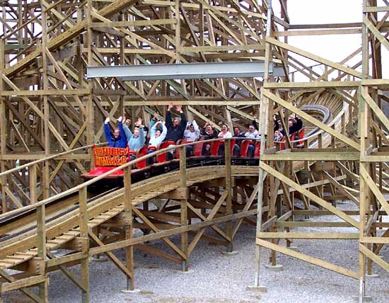 The New For 2006 Kentucky Rumbler Wooden Roller Coaster at Beech Bend Park In Bowling Green, Kentucky