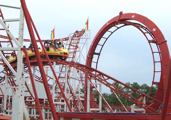 The Looping Star Coaster at Beech Bend Park In Bowling Green, Kentucky