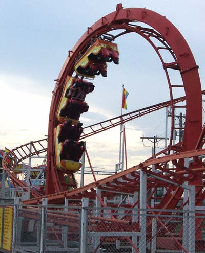 The Looping Star Coaster at Beech Bend Park In Bowling Green, Kentucky