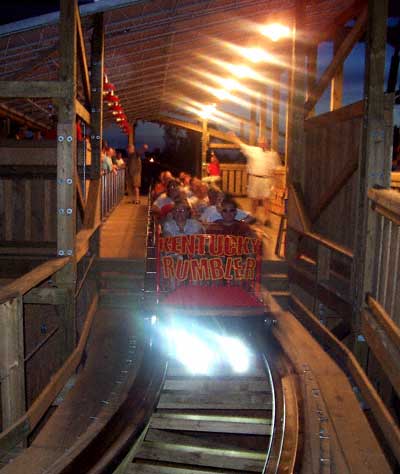 The Kentucky Rumbler Roller Coaster at Beech Bend Park In Bowling Green, Kentucky