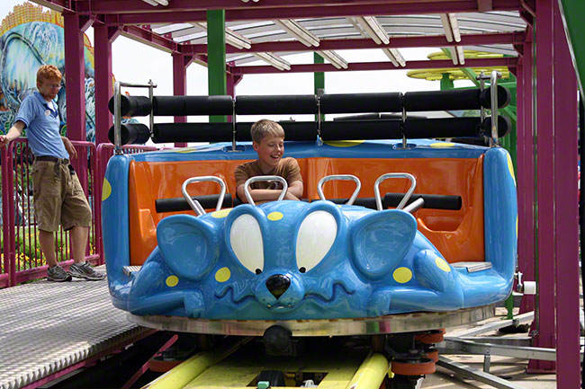 The Wild Mouse Roller Coaster at Beech Bend Park in Bowling Green, Kentucky