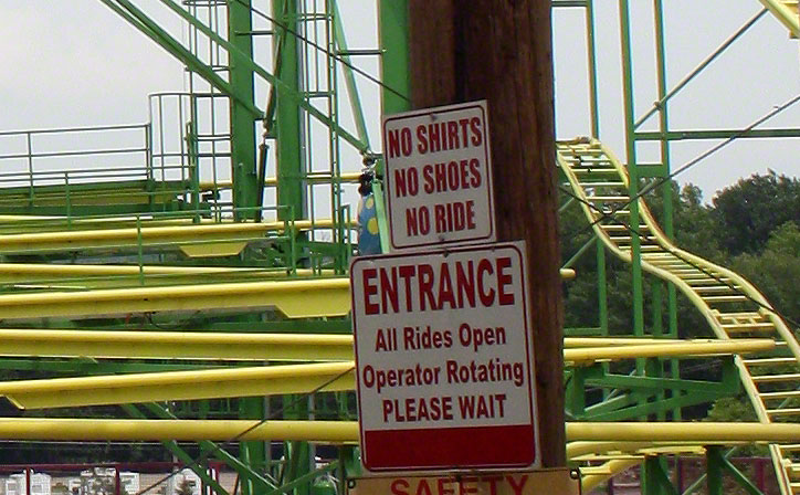 The Wild Mouse Roller Coaster at Beech Bend Park in Bowling Green, Kentucky