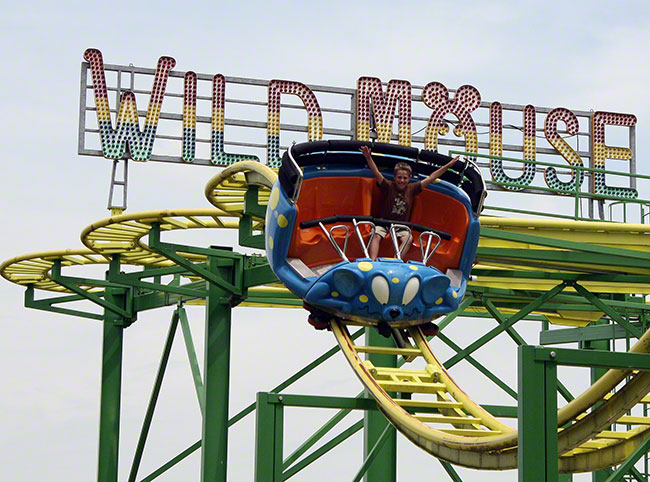 The Wild Mouse Roller Coaster at Beech Bend Park in Bowling Green, Kentucky